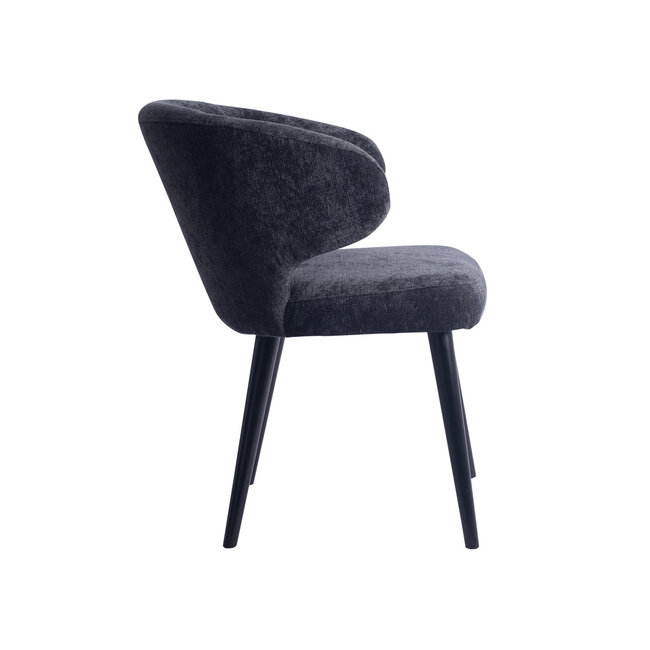 PTMD Fiori Anthracite 0504 dining chair black wood legs