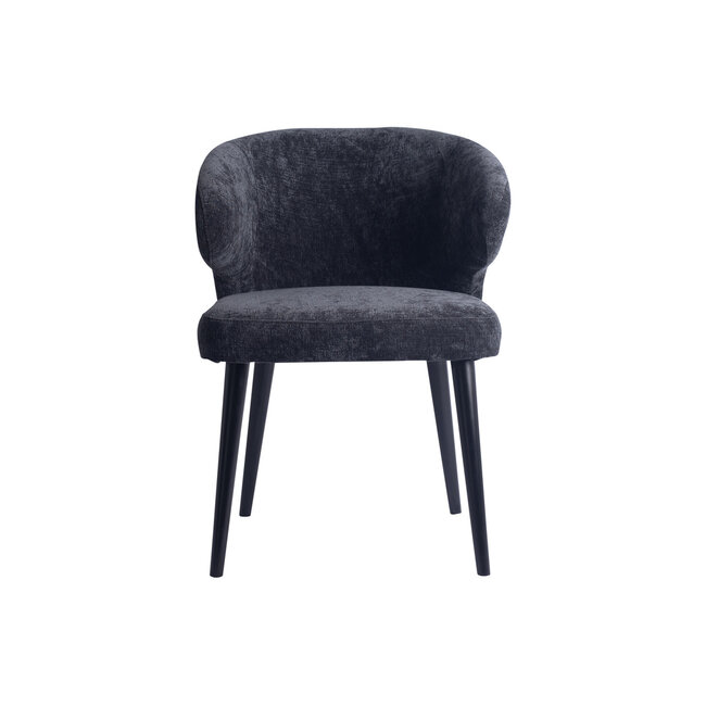 PTMD Fiori Anthracite 0504 dining chair black wood legs
