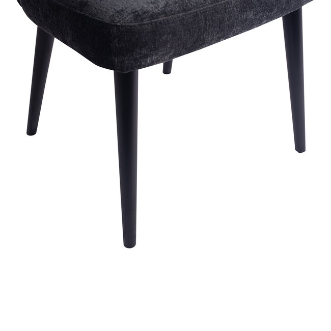 PTMD Fiori Anthracite 0504 dining chair black wood legs