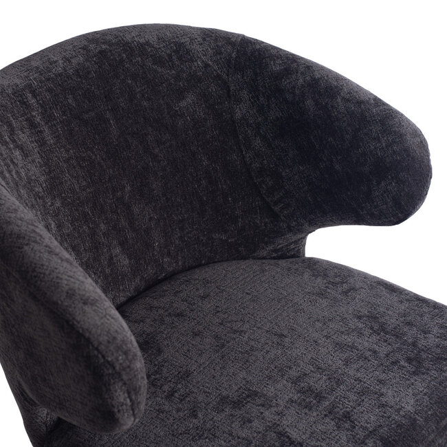 PTMD Fiori Anthracite 0504 dining chair black wood legs