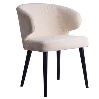 PTMD Fiori White 9852 dining chair black wood legs