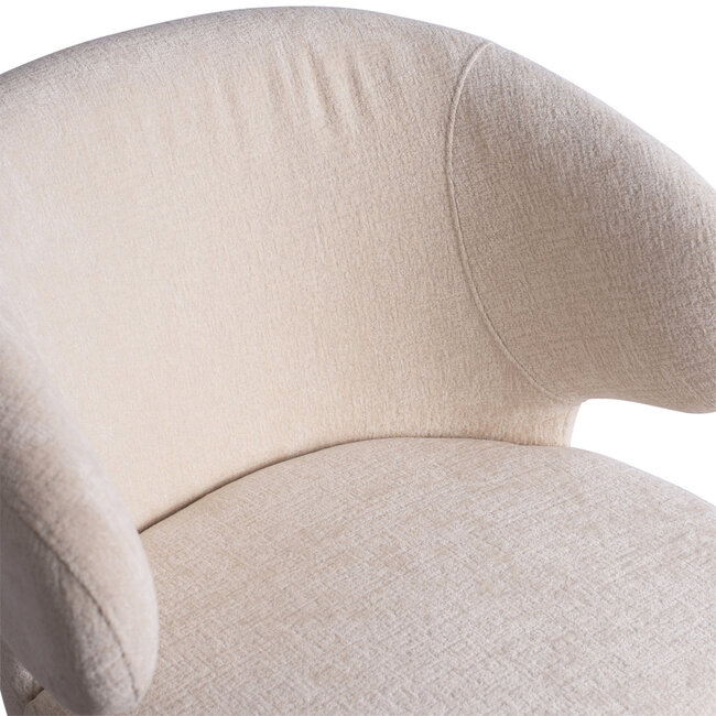 PTMD Fiori White 9852 dining chair black wood legs