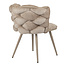 Pole to Pole Eetkamerstoel Cream ‘Rock Chair’ – Gevlochten rugleuning - Beige velvet - Pole to Pole
