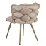 Pole to Pole Eetkamerstoel Cream ‘Rock Chair’ – Gevlochten rugleuning - Beige velvet - Pole to Pole