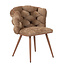 Pole to Pole Rock Chair Pole to Pole – Design eetkamerstoel zonder armleuning – Gevlochten rugleuning – Caramel stof met zwart metalen frame – Moderne comfortabele stoel