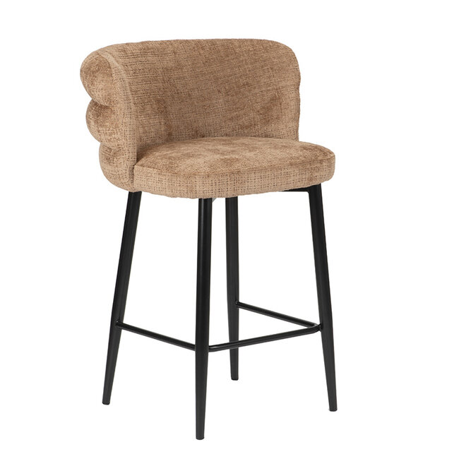 Pole to Pole Barkruk met rugleuning - Cloud - Taupe barstoel Cloud - Zithoogte 65 cm