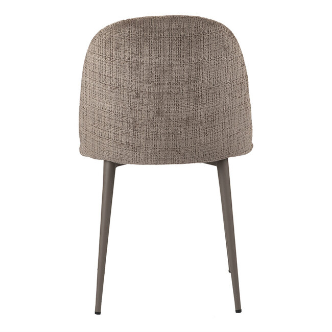 Pole to Pole Taupe eetkamerstoel met taupe frame - Taupe keukenstoel zonder armleuning - Pole to Pole
