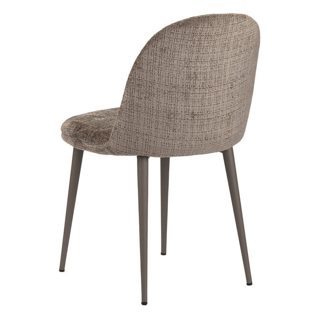 Pole to Pole Taupe eetkamerstoel met taupe frame - Taupe keukenstoel zonder armleuning - Pole to Pole