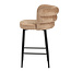 Pole to Pole Barkruk met rugleuning - Cloud - Taupe barstoel Cloud - Zithoogte 65 cm