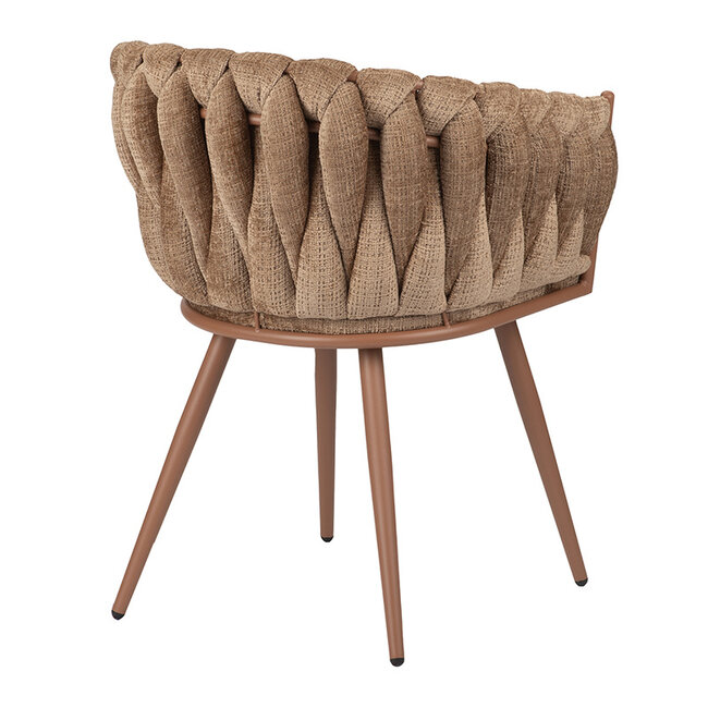 Pole to Pole Taupe eetkamerstoel met gevlochten rugleuning - Wave Chair – Pole to Pole - bruin frame
