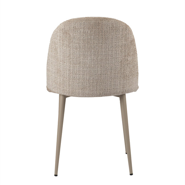 Pole to Pole Beige eetkamerstoel met beige frame - Beige keukenstoel zonder armleuning - Pole to Pole