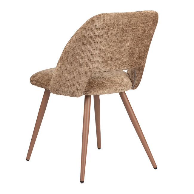 Pole to Pole Eetkamerstoel zonder armleuning Arc - Karamelkleurige eetkamerstoel met bijpassend frame