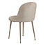 Pole to Pole Beige eetkamerstoel met beige frame - Beige keukenstoel zonder armleuning - Pole to Pole