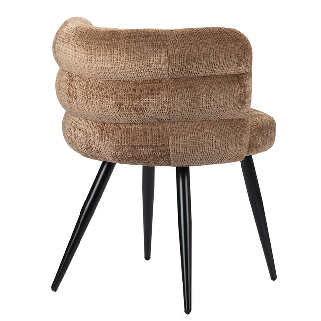 Pole to Pole Taupe eetkamerstoel Cloud - Caramel - Eettafel stoel taupe - Velvet eetkamerstoel taupe