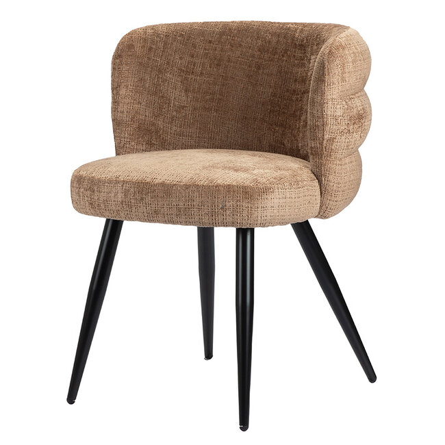 Pole to Pole Taupe eetkamerstoel Cloud - Caramel - Eettafel stoel taupe - Velvet eetkamerstoel taupe