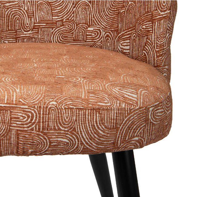 Pole to Pole Terracotta eetkamerstoel Cloud met stijlvolle print - Eetkamerstoel oranje - Luxe eetkamerstoel