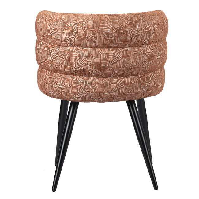 Pole to Pole Terracotta eetkamerstoel Cloud met stijlvolle print - Eetkamerstoel oranje - Luxe eetkamerstoel