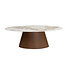 Pole to Pole Eettafel Ellipse – Ovale Keramiek Marmerlook Eettafel – Walnoot Onderstel – 220x110 cm – 8 Personen