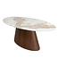 Pole to Pole Eettafel Ellipse – Ovale Keramiek Marmerlook Eettafel – Walnoot Onderstel – 220x110 cm – 8 Personen