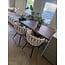 Homerebels Collection Gevlochten eetkamerstoel Beige Weave – beige eetkamerstoel van geweven stof met armleuning