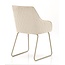 Homerebels Collection  Frisco Drive eetkamerstoel beige – luxe linnenlook stoel met armleuningen en doorgestikte kussens voor een modern of Scandinavisch interieur
