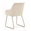 Homerebels Collection  Frisco Drive eetkamerstoel beige – luxe linnenlook stoel met armleuningen en doorgestikte kussens voor een modern of Scandinavisch interieur