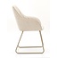 Homerebels Collection  Frisco Drive eetkamerstoel beige – luxe linnenlook stoel met armleuningen en doorgestikte kussens voor een modern of Scandinavisch interieur