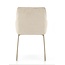 Homerebels Collection  Eetkamerstoel Frisco Drive - Beige eetkamerstoel met beige poten - Luxe linnen beige stoel