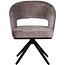 Pole to Pole Taupe eetkamerstoel met armleuning – Luxe stof, vaste poten, hotel-chique design