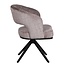 Pole to Pole Taupe eetkamerstoel met armleuning – Luxe stof, vaste poten, hotel-chique design