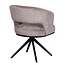 Pole to Pole Taupe eetkamerstoel met armleuning – Luxe stof, vaste poten, hotel-chique design