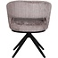 Pole to Pole Taupe eetkamerstoel met armleuning – Luxe stof, vaste poten, hotel-chique design