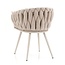 Homerebels Collection Beige eetkamerstoel met beige poten - gevlochten rugleuning - Wave Chair – beige eetkamerstoel met armleuning