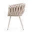 Homerebels Collection Beige eetkamerstoel met beige poten - gevlochten rugleuning - Wave Chair – beige eetkamerstoel met armleuning