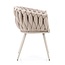 Homerebels Collection Beige eetkamerstoel met beige poten - gevlochten rugleuning - Wave Chair – beige eetkamerstoel met armleuning