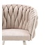 Homerebels Collection Beige eetkamerstoel met beige poten - gevlochten rugleuning - Wave Chair – beige eetkamerstoel met armleuning