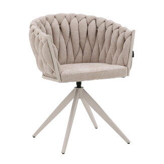 Homerebels Collection Wave Chair - Ultra Beige - 360° draaiend frame