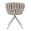Homerebels Collection Eetkamerstoel ‘Wave Chair’ – Gevlochten rugleuning – Beige eetkamerstoel met beige frame - 360 graden draaiend.
