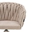 Homerebels Collection Eetkamerstoel ‘Wave Chair’ – Gevlochten rugleuning – Beige eetkamerstoel met beige frame - 360 graden draaiend.