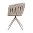 Homerebels Collection Eetkamerstoel ‘Wave Chair’ – Gevlochten rugleuning – Beige eetkamerstoel met beige frame - 360 graden draaiend.