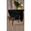 Homerebels Collection Zwarte eetkamerstoel Wave Chair – Velvet eetkamerstoel met gevlochten armleuning en rugleuning