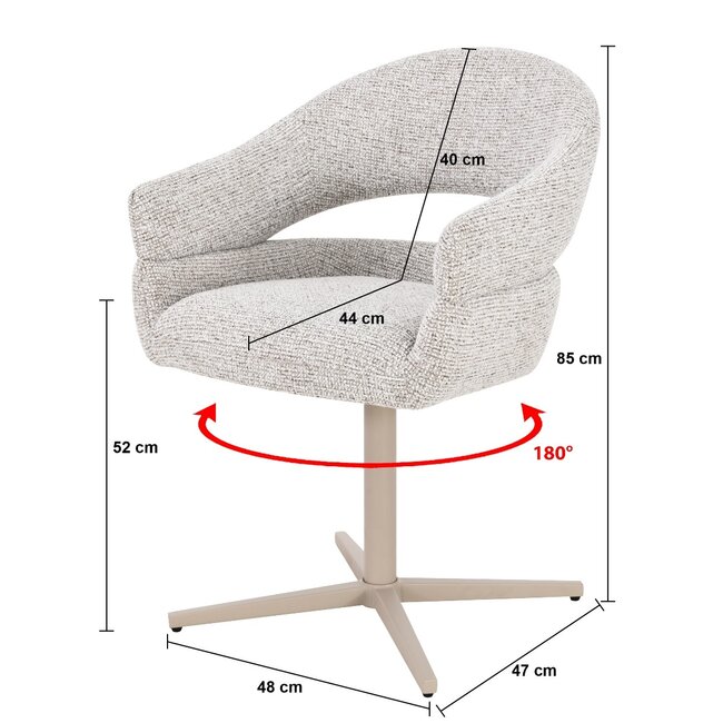 Livingfurn Eetkamerstoel Jade - Beige
