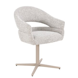 Livingfurn Eetkamerstoel Jade - Beige - 180° draaiend frame