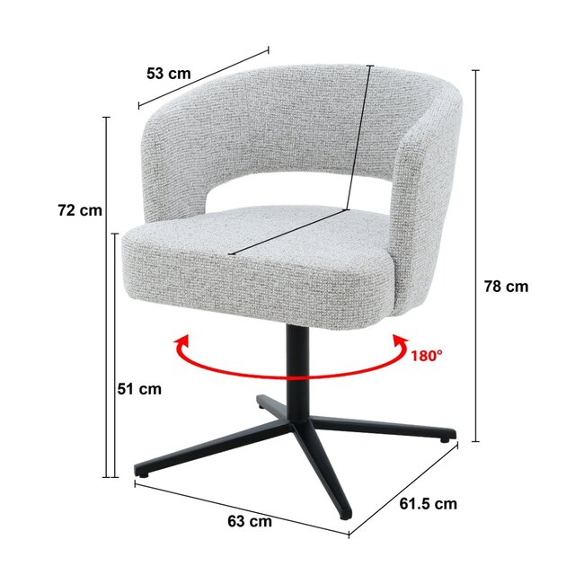 Livingfurn Eetkamerstoel Isabel - Beige