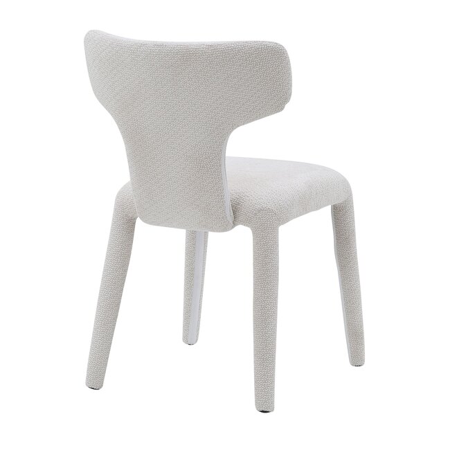 Homerebels Collection Japandi eetkamerstoel wit volledig gestoffeerd – minimalistisch design met comfortabele zit