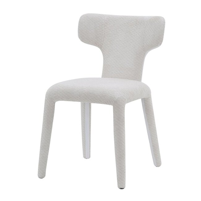 Homerebels Collection Japandi eetkamerstoel wit volledig gestoffeerd – minimalistisch design met comfortabele zit