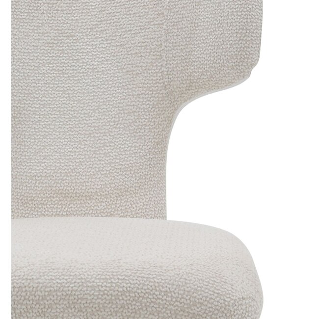 Homerebels Collection Japandi eetkamerstoel wit volledig gestoffeerd – minimalistisch design met comfortabele zit