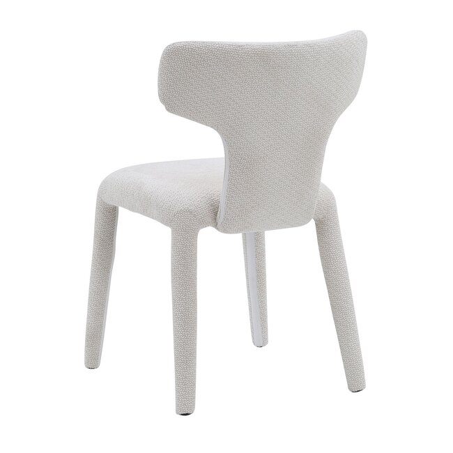 Homerebels Collection Japandi eetkamerstoel wit volledig gestoffeerd – minimalistisch design met comfortabele zit