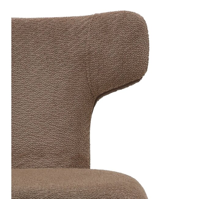 Homerebels Collection Japandi eetkamerstoel bruin volledig gestoffeerd – minimalistisch design met comfortabele zit