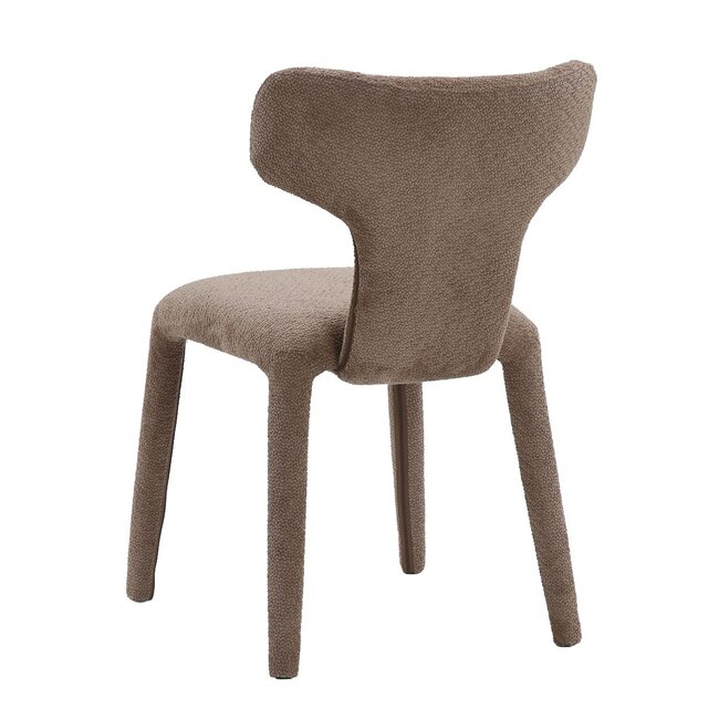 Homerebels Collection Japandi eetkamerstoel bruin volledig gestoffeerd – minimalistisch design met comfortabele zit